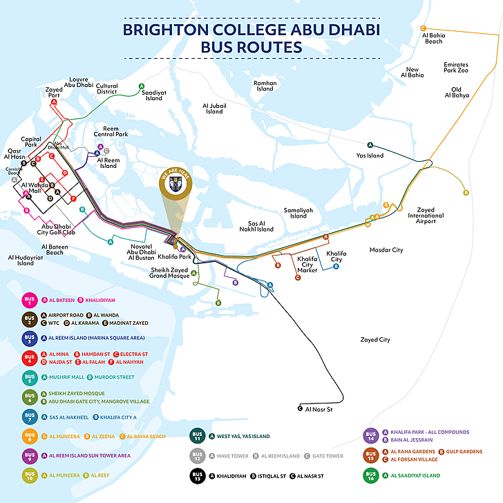  Bus Routes at Brighton College Abu Dhabi  